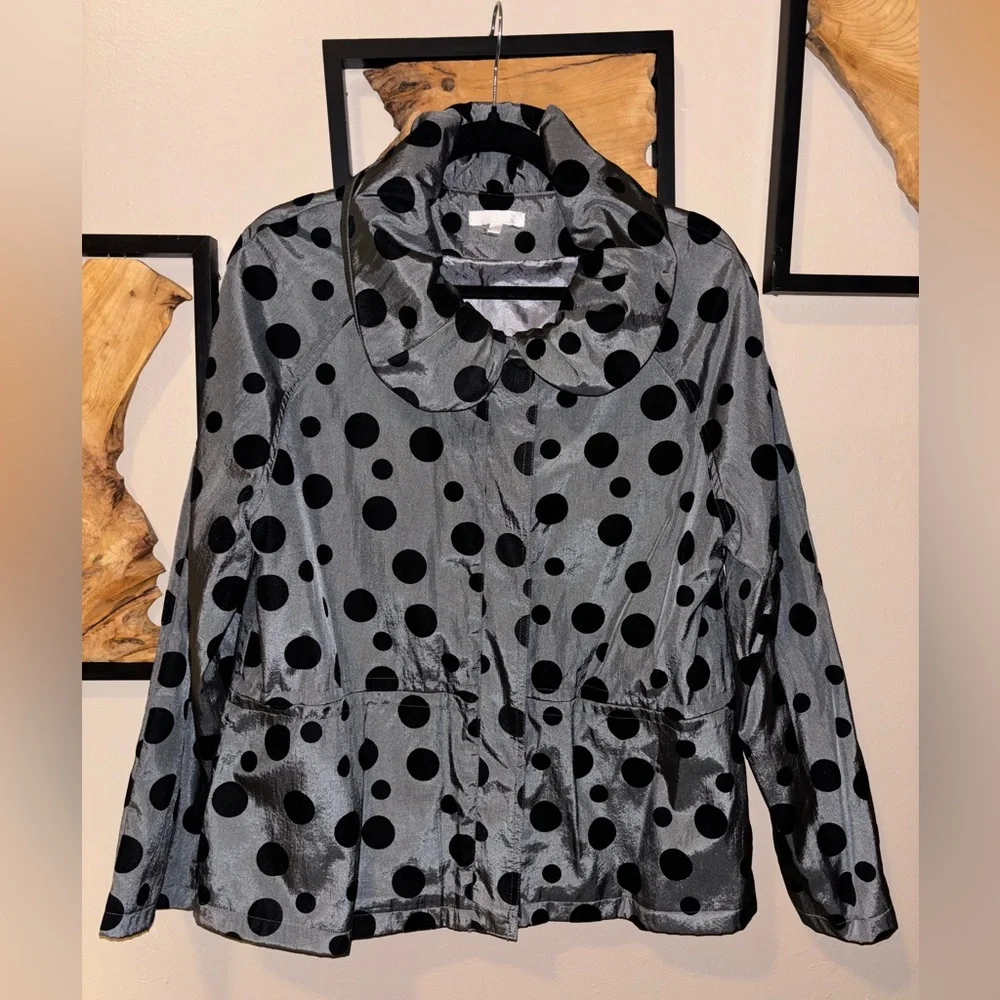 UBU Polka Dot Women's Jacket Sz L Whimsi Goth Dark Romantic Vampire Witchy - Picture 1 of 7